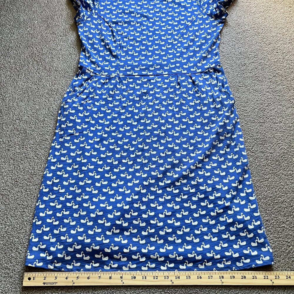 Boden Blue Swan-Print Midi Dress - Picture 10 of 14